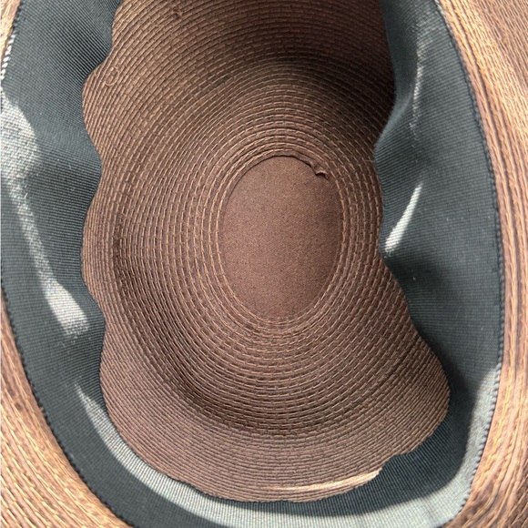 Patricia Underwood New York Genuine Corded Cordovan Leather Wide Brim Hat - Picture 6 of 8